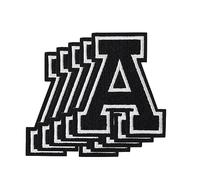 5 Pièces Patch Lettre Thermocollants et Cousus, 8cm Décoratifs Patch Lettres Alphabet Patchs pour Vetement Vestes Jeans Sacs à Main Sacs à Dos Chapeaux Travaux Manuels(A)