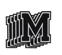 5 Pièces Patch Lettre Thermocollants et Cousus, 8cm Décoratifs Patch Lettres Alphabet Patchs pour Vetement Vestes Jeans Sacs à Main Sacs à Dos Chapeaux Travaux Manuels(M)