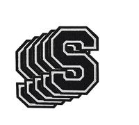 5 Pièces Patch Lettre Thermocollants et Cousus, 8cm Décoratifs Patch Lettres Alphabet Patchs pour Vetement Vestes Jeans Sacs à Main Sacs à Dos Chapeaux Travaux Manuels(S)