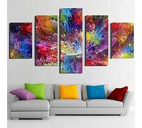 5 Pièces Peinture Moderne Sur Toile Art Mural Sur Toile Abstraction Florale Tableaux Décoration Moderne Tableaux Décoratifs Pour Salon Chambre Salle À Manger Bureau 150 X 100 Cm -4R7K+G5P5-