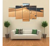 5 Pièces Peintures Sur Toile Modernes Sur Toile Wall Art Empreintes De Pas Dans Le Désert Décoration Moderne Photos Décor À La Maison Mur Toile Pour Salon Chambre Salle À Manger Bureau (Xl / -7A5G+V4X