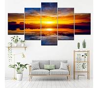 5 Pièces Peintures Sur Toile Modernes Sur Toile Wall Art Vue Mer Coucher De Soleil Océan Décoration Moderne Photos Décor À La Maison Mur Toile Pour Salon Chambre Salle À Manger Bureau 100 X -2E8A-D5H1