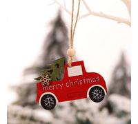 5 Pièces Pendentifs Ornements En Bois Chien Chat Voiture Sapin De Noël NEW