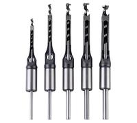 5 Pièces Perceuse Trou Carré Bédane Burin Set, Forets À Trou Carré, Foret Trou Carré De Perçage, Forets Carrés En Acier Rapide 6,4 Mm/8 Mm/9,5 Mm/11 Mm/12,7 Mm Pour Le Travail Du Bois