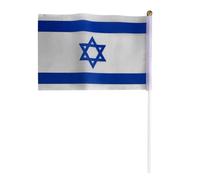 5 Pièces Petit Drapeau à Agiter à Main Israël | Polyester et Plastique, Léger à Transporter, pour Match de Football et Fêtes Nationales