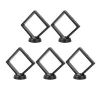 5 Pièces Petite Boîte D'affichage Bijoux et Pièces, Présentoir Noir 9x9 | Structure ABS et PET, Support Inférieur Plat, Maintien par Membrane, Présentation 3d pour Gemmes et Monnaies Personnalisées