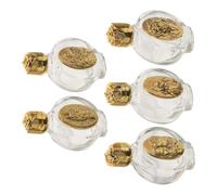 5 Pièces Petite Bouteille en Verre pour Eau Bénite 0,5 Oz avec Couvercle | Image Religieuse de Jésus en Relief, Format Étanche, pour Baptême, Communion, Prière Familiale et Rassemblements Catholiques