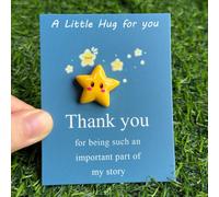 5 pièces Petites cartes serrées dans une poche en résine en forme d'étoile "Merci d'être une partie si importante de ma vie". Cadeau pour les professeurs, les amis et la famille pour Thanksgiving, le 