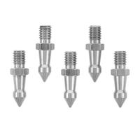 5 Pièces Pieds de Trépied Filetés 3/8 Pouces en Acier Inoxydable | Pointes Antidérapantes à Rainures Texturées, Fixation Précise pour Monopode, Terrain et Surfaces Glissantes