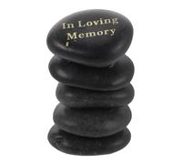 5 Pièces Pierre Commémorative de Jardin Gravée, Galet Noir Pebble