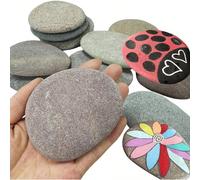 5 pièces Pierres plates à peindre, convenant pour des rochers de rivière de 3 à 8 cm, peinture acrylique, aquarelle ou marqueur, surface lisse pour une coloration facile, idéal pour l'aquarium, la pei