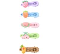 5 Pièces Pince à Cheveux Dessin Animé Forme Fruit, Métal Résine | Barrettes Délicates, Fixation des Mèches Rebelles, Décoration Légère, Accessoires D'été Femmes et Garçon et Filles