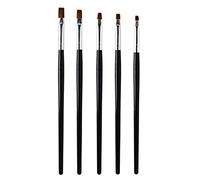 5 pièces Pinceau à ongles,Pinceau Ongle Gel Nail Art Pinceaux Nail Art,Ensemble de Pinceaux à Ongles Nail Art,Nail Art Acrylique Nail Brush Kit,pour Nail Art DIY pinceau Outil à ongles,Noir