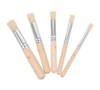 5 Pièces Pinceau à Pochoir en Poils de Sanglier Beige