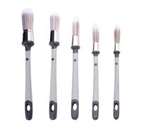 5 Pièces Pinceau Rond, Pinceaux De Peinture Murale, Pinceau à Joint avec Long Manche, Taille Mixte, pour Tous Types De Peinture, Retouches, Armoires, Clôtures, Outil De Peinture De Bord