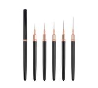 5 pièces Pinceaux de traçage pour nail art avec manche en plastique, utilisés pour dessiner des lignes longues et des croquis fins, tailles 6/9/11/15/25 mm, stylos de décoration pour nail art, convien