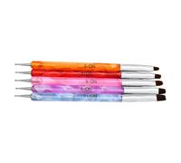 5 Pièces Pinceaux Double Extrémité pour Nail Art Pinceau à Ongles et Dotting Outils de Modélisation pour Vernis Uv et Gel