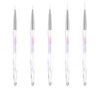 5 Pièces Pinceaux Pour Nail Art, Pinceaux en Détail à Ongles, 7/9/11/15/20mm Pinceau Ongle Gel, Brosses de Ongle Art pour DIY Nails Art Gel Dessiner des Détails