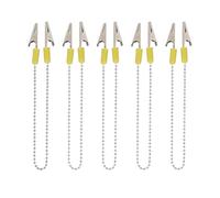 5 Pièces Pinces à Bavoirs Dentaires, Supports de Pinces pour Bavoirs Ou Serviettes Dentaires, Pince à Serviettes, Porte-bavoirs, Porte-serviettes avec Chaîne à Billes (Jaune)