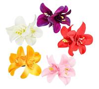 5 pièces pinces à cheveux à fleurs hawaïennes 3, 5 pouces pinces cheveux hawaïennes fleurs jumelles réalistes accessoires de vacances en bord de mer colorées pour femmes fille..