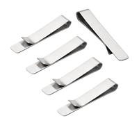 5 Pièces Pinces à Cravate Homme Acier Inoxydable 5cm Argent Brossé Bar Clips Set Tie Broche Clip pour Les Pinces d'affaires de Mariage Vêtements de Tous les Jours
