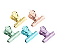 5 Pièces Pinces à Reliure en Acier Inoxydable, Clips de Documents | Usage Polyvalent pour Notes et Câbles, Rangement de Bureau à Maison, Style Vif pour Enseignants et Créatifs Couleur Aléatoire