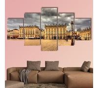 5 pièces Place Stanislas à Nancy France Tableau mural moderne pour salon et chambre à coucher (Sans cadre)