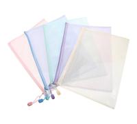 5 Pièces Pochette Zippée en Filet A6 Colorée, PVC et PP | Paquet de Rangement pour Documents, Fermeture Éclair Scellée, Format A6, Pratique pour Articles et Journaux Couleur Aléatoire
