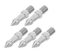 5 Pièces Pointes de Pieds pour Trépied Caméra 3/8 Acier Inoxydable | Filetage 3/8 Pouces, Surface Texturée Rainures Antidérapantes, pour Monopode et Terrain Gravier