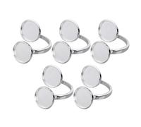 5 Pièces Porte-bague Réglable en Cuivre Argenté, Base Annulaire | Support Prêt à Décorer, pour Cabochons en Verre et Fleurs Séchées, Créations Présents