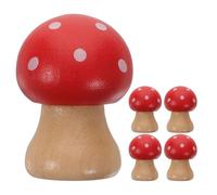 5 Pièces Porte-cartes de Mariage en Bois Massif Forme Champignon | Support Mémo Photo pour Bureau et Maison, Base Antidérapante, pour Cartes et Souvenirs