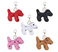 5 Pièces Porte-Clés Chiot Créatif, Pendentif Chien Mignon, Porte-Clés Animal en Cuir, Pendentif De Décoration De Sac.