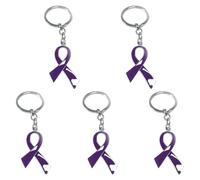 5 Pièces Porte-Clés de Sensibilisation au Cancer du Colon,Mini Porte Clés,Porte-Clés Personnalisé,Porte Clés Cancer Prostate Et Colon,Porte-Clés pour la Sensibilisationau Cancer du Colon (Violet)
