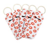 5 pièces Porte-clés Porte-Rouge à Lèvres Néoprène 11,5x4x0,5cm | Format Compact, Surface Lisse et Couleurs , pour Paquet, Bureau, Idées Présents ou Sorties