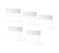 5 Pièces Porte-étiquette de Prix Présentoir en L, en Acrylique | Visibilité Nette, Mise à Jour Facile des Tarifs, pour Instructions, Qr Code, Cafétéria et Bureau