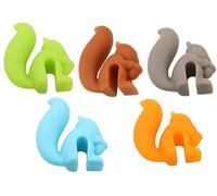 5 pièces porte-sachet de thé pour outil de suspension de tasse Marqueurs de tasse d'écureuil en silicone mignon, marqueurs de boisson écureuil, porte-sachet de thé d'écureuil pour accrocher des sache