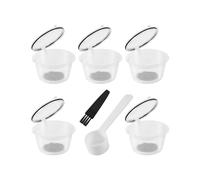 5 PièCes pour Nestle RéUtilisable pour Dolce Gusto Café Capsule Filtre Tasse Rechargeable Filtre Panier Bouchons CuillèRe RéUtilisable Brosse-1