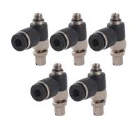 5 pièces pousser pour connecter la vanne de contrôle du débit d'air, tube de 4 mm OD x M5 filetage mâle type L vanne d'accélérateur à angle droit raccord rapide connecteur pneumatique coudé pratique