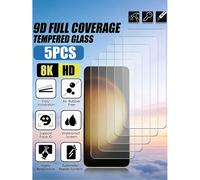 5 pièces Protecteur d'écran en verre trempé 9D à couverture intégrale compatible avec Samsung Galaxy S26/A57/A26/A16 5G/A15/A14/A54/A55/A52, 15T, Note 15 14 13 12, Honor 600 Lite. Facile à installer,