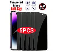 5 pièces Protecteur d'écran en verre trempé 9H avec couverture complète, anti-espionnage, compatible avec Samsung Galaxy/ 16/Honor/ Poco/Redmi/et plus de modèles. Anti-chute, anti-espionnage, sans bul
