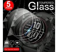 5 pièces Protecteur d'écran en verre trempé compatible avec Garmin Fenix 8 Pro 7 7S 7X Pro 6 6S 6X Pro AMOLED Solar, compatible avec Samsung Galaxy Watch Ultra 2025 Watch8 Classic Watch7 Watch6 Watch5