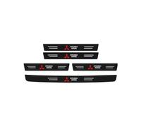 5 Pièces Protection Seuil de Porte de Voiture pour Mitsubishi Outlander PHEV 2018-2022 2023-2025, Autocollant en Cuir de Fibre de Carbone Plinthes Auto Accessoires