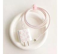 5 pièces Protections de câble de charge en TPU rose en forme de cœur/nœud papillon/fleur/cœur violet, compatibles avec les chargeurs Apple 18/20W, excellent cadeau pour les amis Taille UniqueTPU