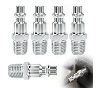 5 Pièces Raccord Rapide Air Comprimé 1/4 NPT Mâle, Raccord Américain Pneumatique Fileté Haute Pression, Embout Compresseur Air et Outils Pneumatiques pour Outils Pneumatiques et Système d’Air