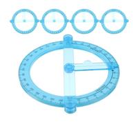 5 Pièces Rapporteur à 360 Degrés Circulaire Bleu en Plastique | Échelle Lisible, Guide Droit Intégré, Format Compact, Usage École et Ingénierie, pour Architectes