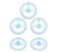 5 Pièces Rapporteur à 360 Degrés en Plastique Aiguille | Mesure Circulaire Précise, Format Compact et Léger, Graduations Claires, Usage t Éducation
