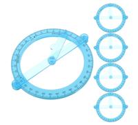 5 Pièces Rapporteur Circulaire 360° Bleu en Plastique | Lecture Facile, Mesure Compacte, Usage Dessin Technique et Ingénierie, pour Architectes et Ingénieurs