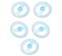 5 Pièces Rapporteur Géométrique Circulaire 360 Degrés en Plastique | Mesure Précise, Lecture Claire en Faible Lumière, Format Compact Léger, Bureau et Travail D'ingénierie