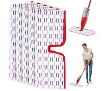 5 Pièces Recharges Serpillere Compatible avec Vileda Balai Serpillere, 2 en 1 Réutilisable Recharge en Microfibre Rouge Bleu Gris pour Spray Max Balai, pour Convient à Tout Type de Sols