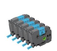 5 pièces Remplacement des bandes d'étiquette de ruban Satin compatibles avec un ajustement universel White R234 Compatible avec l'imprimante d'étiquette(Black on Sky Blue)